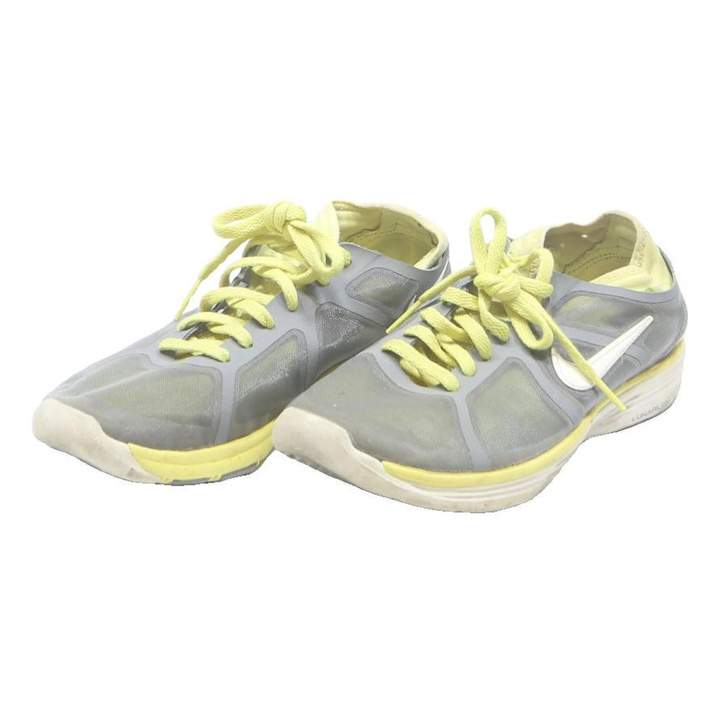 NIKE Womens Low Top Trainers Grey & Yellow Synthetic UK 3 Lightweight Running