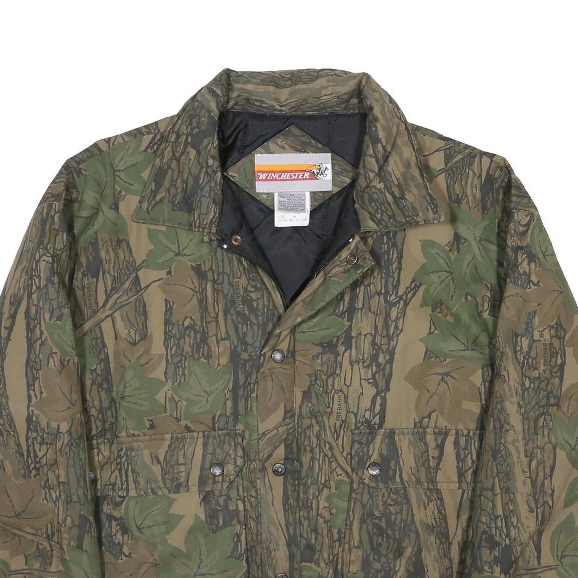 WINCHESTER Mens Green Camouflage Cotton Blend Jacket M Zip Outdoor Casual