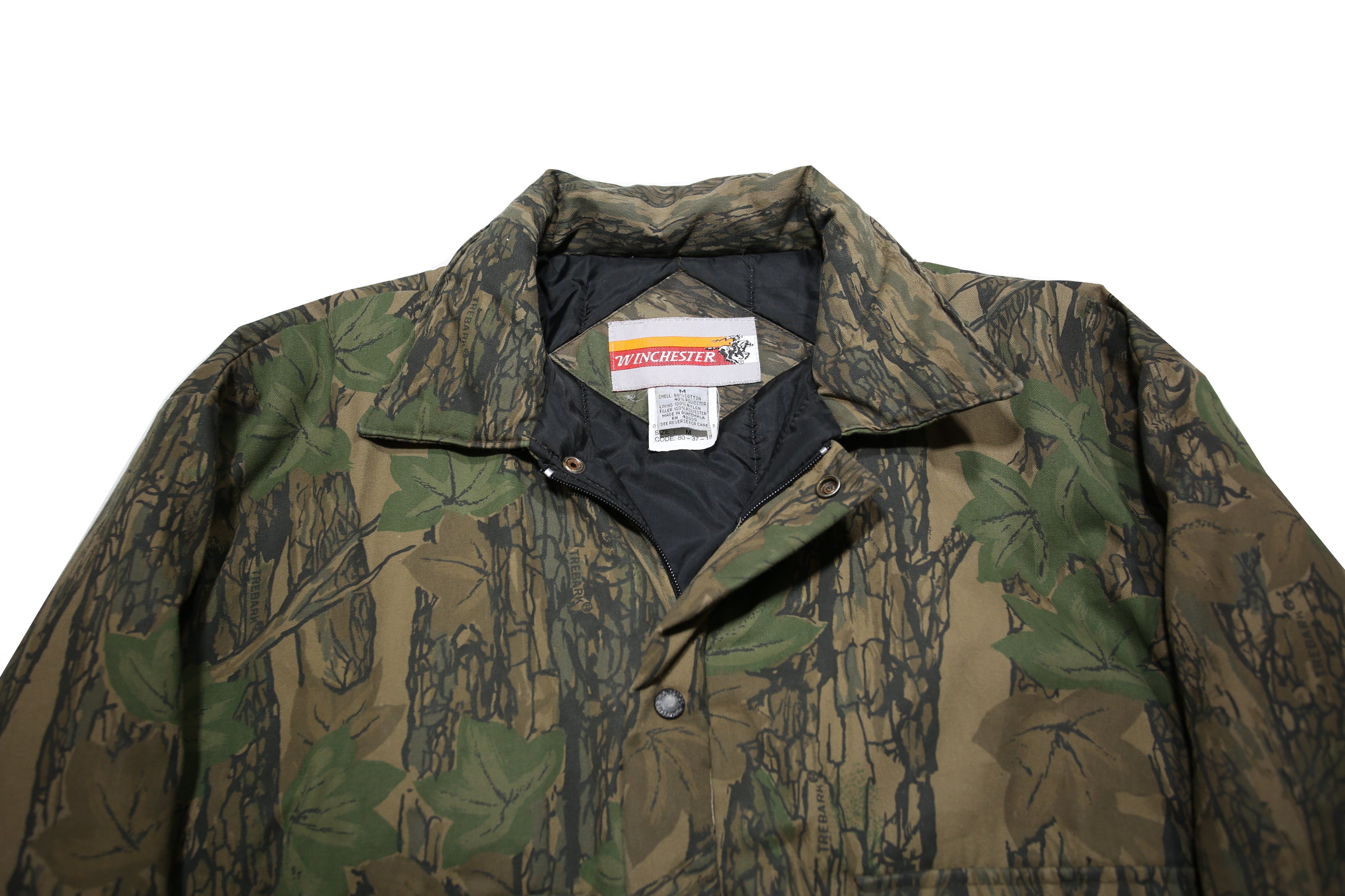 WINCHESTER Mens Green Camouflage Cotton Blend Jacket M Zip Outdoor Casual