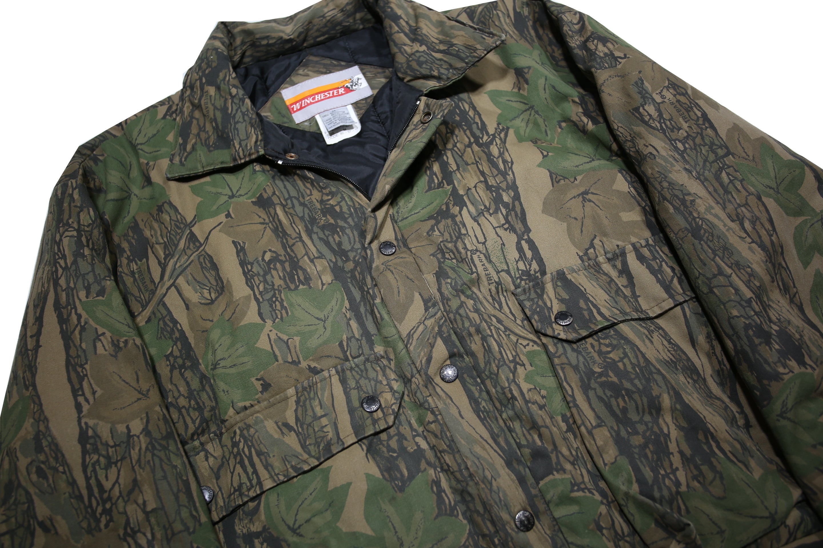 WINCHESTER Mens Green Camouflage Cotton Blend Jacket M Zip Outdoor Casual