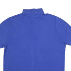 TOMMY HILFIGER Mens Blue Button Short Sleeve Polo Shirt M Cotton Blend Casual