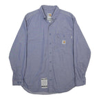CARHARTT Mens Blue Button-Down Work Shirt M Cotton Blend Long Sleeve Casual