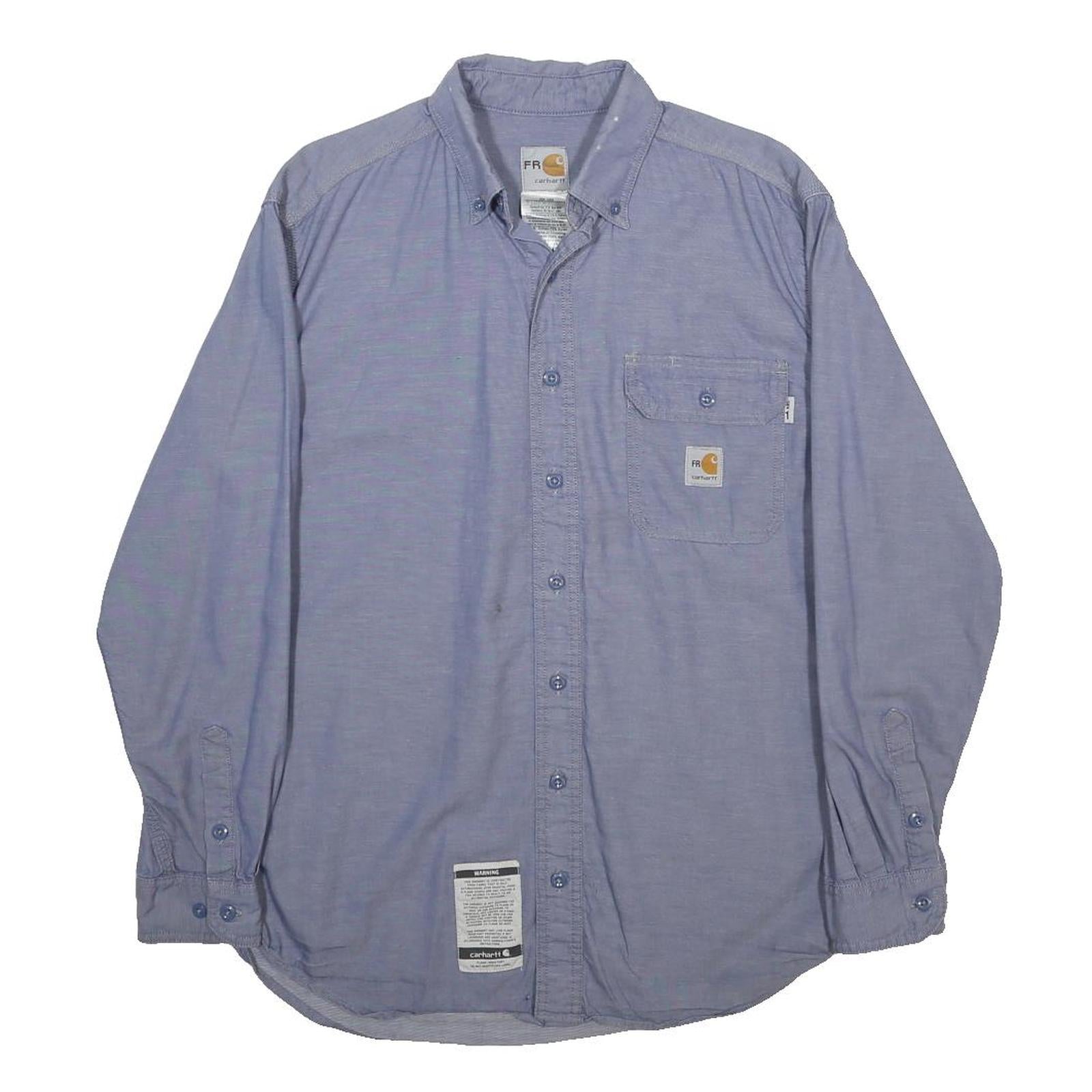 CARHARTT Mens Blue Button-Down Work Shirt M Cotton Blend Long Sleeve Casual