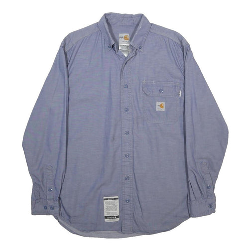 CARHARTT Mens Blue Button-Down Work Shirt M Cotton Blend Long Sleeve Casual