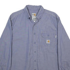 CARHARTT Mens Blue Button-Down Work Shirt M Cotton Blend Long Sleeve Casual