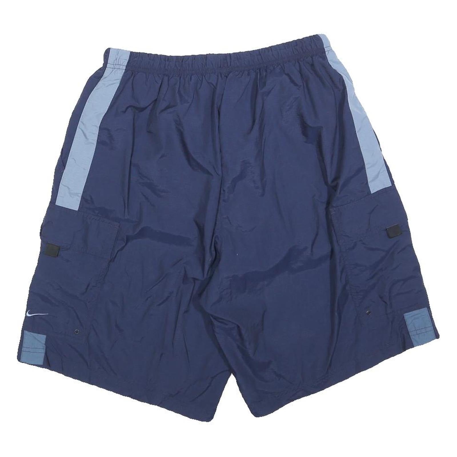 NIKE Mens Shorts Navy Blue Sports Cargo L W30 Lightweight Summer Wear
