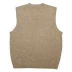 DOCKERS Mens Beige Patterned Jumper V-Neck Basic Knit M Sleeveless Classic