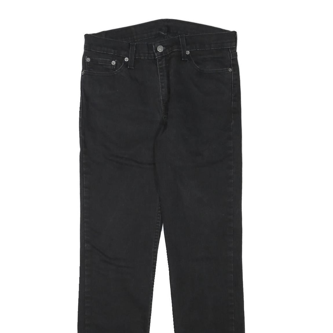 LEVI'S Mens Slim Black Denim Jeans W30 L32 Zip Cotton Blend Stylish Fit