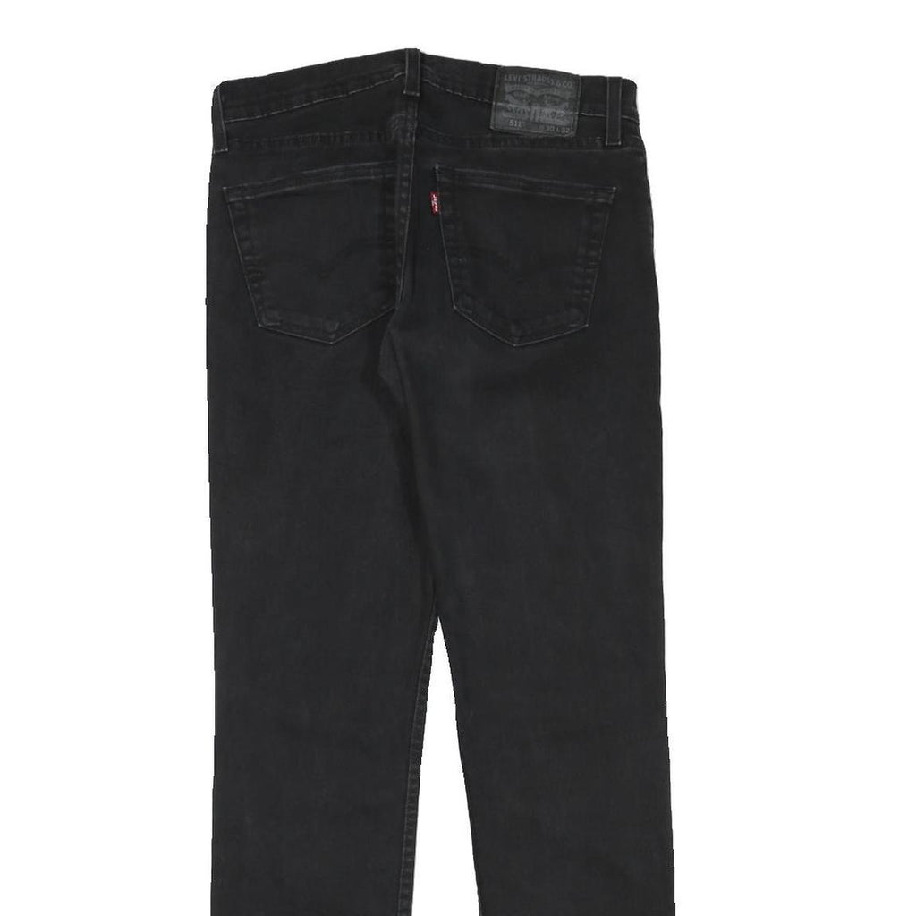LEVI'S Mens Slim Black Denim Jeans W30 L32 Zip Cotton Blend Stylish Fit