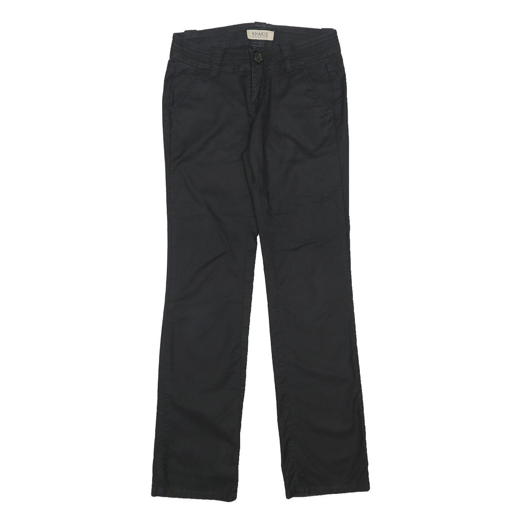 CALVIN KLEIN JEANS Womens Cotton Blend Black Slim Straight Trousers W25 L31