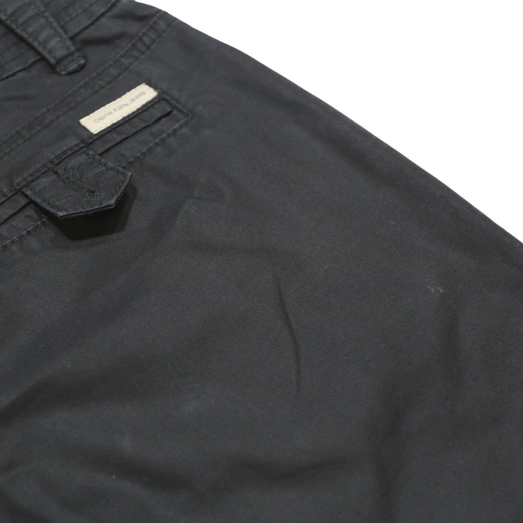 CALVIN KLEIN JEANS Womens Cotton Blend Black Slim Straight Trousers W25 L31