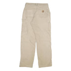 CARHARTT Mens Cotton Blend Beige Relaxed Straight Trousers W30 L32 Workwear