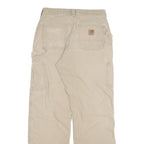 CARHARTT Mens Cotton Blend Beige Relaxed Straight Trousers W30 L32 Workwear