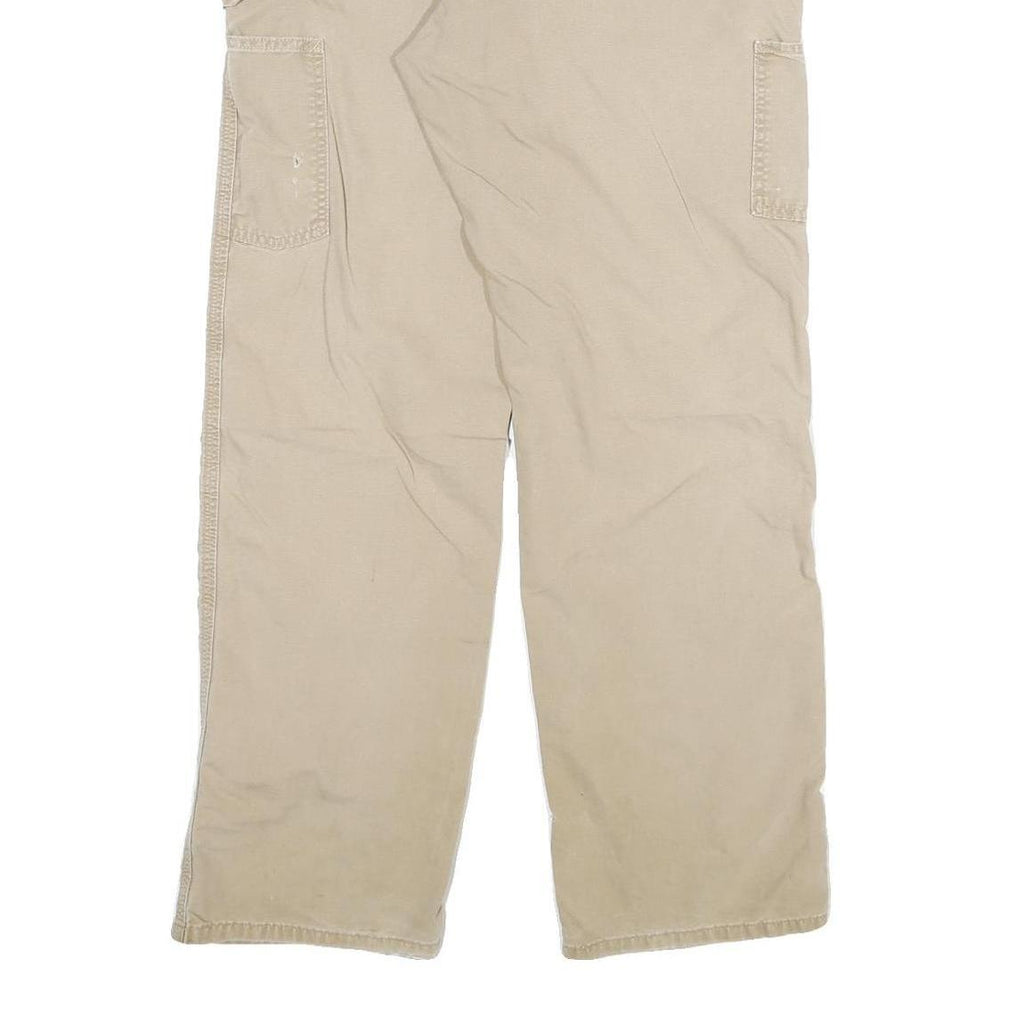 CARHARTT Mens Cotton Blend Beige Relaxed Straight Trousers W30 L32 Workwear