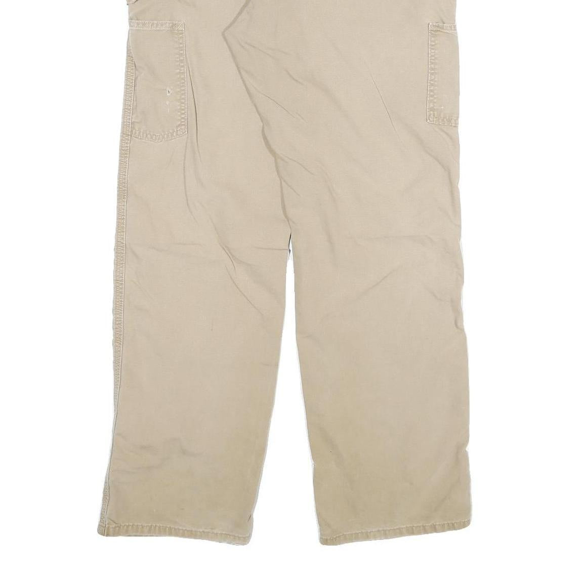 CARHARTT Mens Cotton Blend Beige Relaxed Straight Trousers W30 L32 Workwear