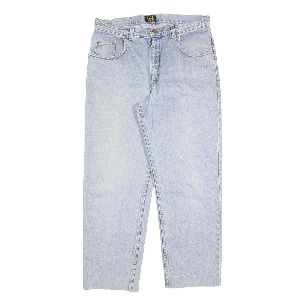 LEE Mens Jeans Blue Relaxed Straight Denim Light W34 L30 Casual Classic Zip