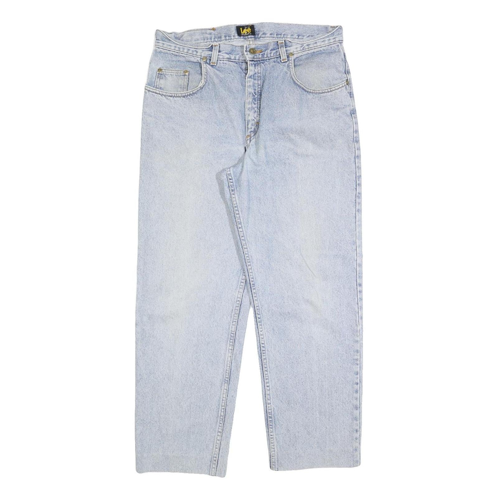 LEE Mens Jeans Blue Relaxed Straight Denim Light W34 L30 Casual Classic Zip
