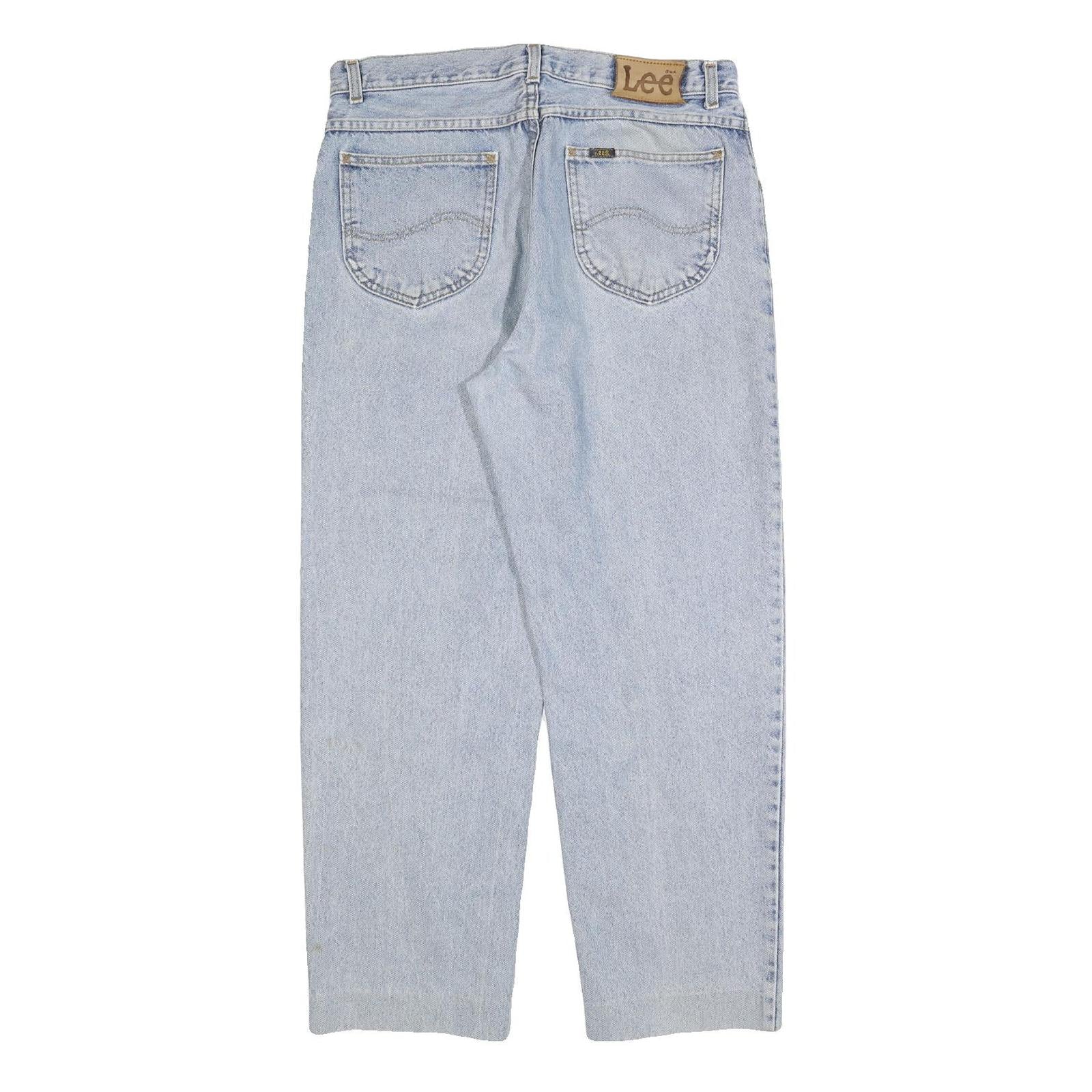 LEE Mens Jeans Blue Relaxed Straight Denim Light W34 L30 Casual Classic Zip