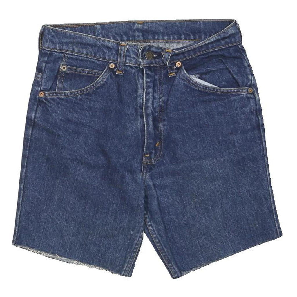 LEVI'S Womens Denim Blue Casual Shorts S W27 Classic Fit Raw Hem