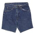 LEVI'S Womens Denim Blue Casual Shorts S W27 Classic Fit Raw Hem
