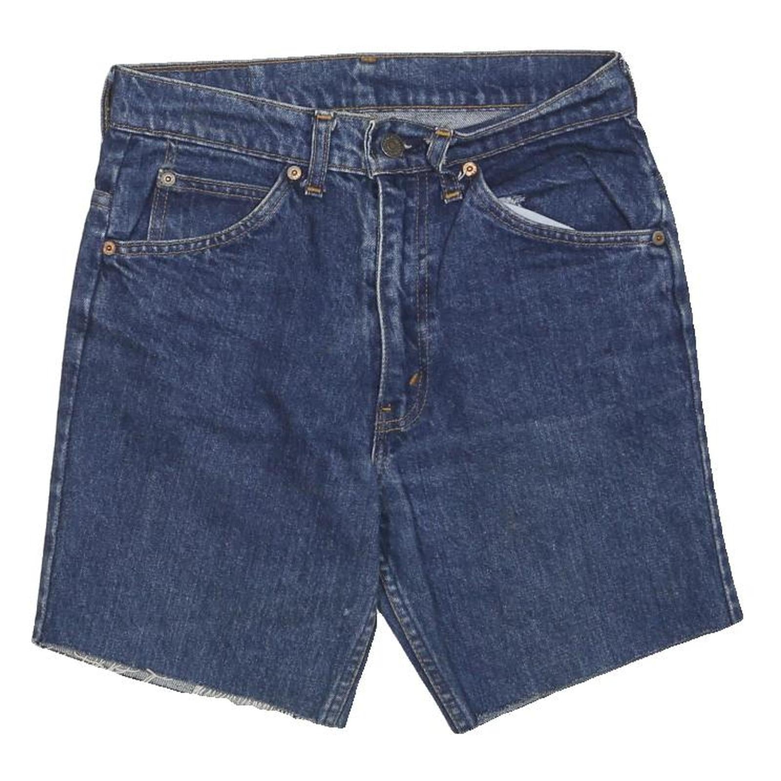 LEVI'S Womens Denim Blue Casual Shorts S W27 Classic Fit Raw Hem