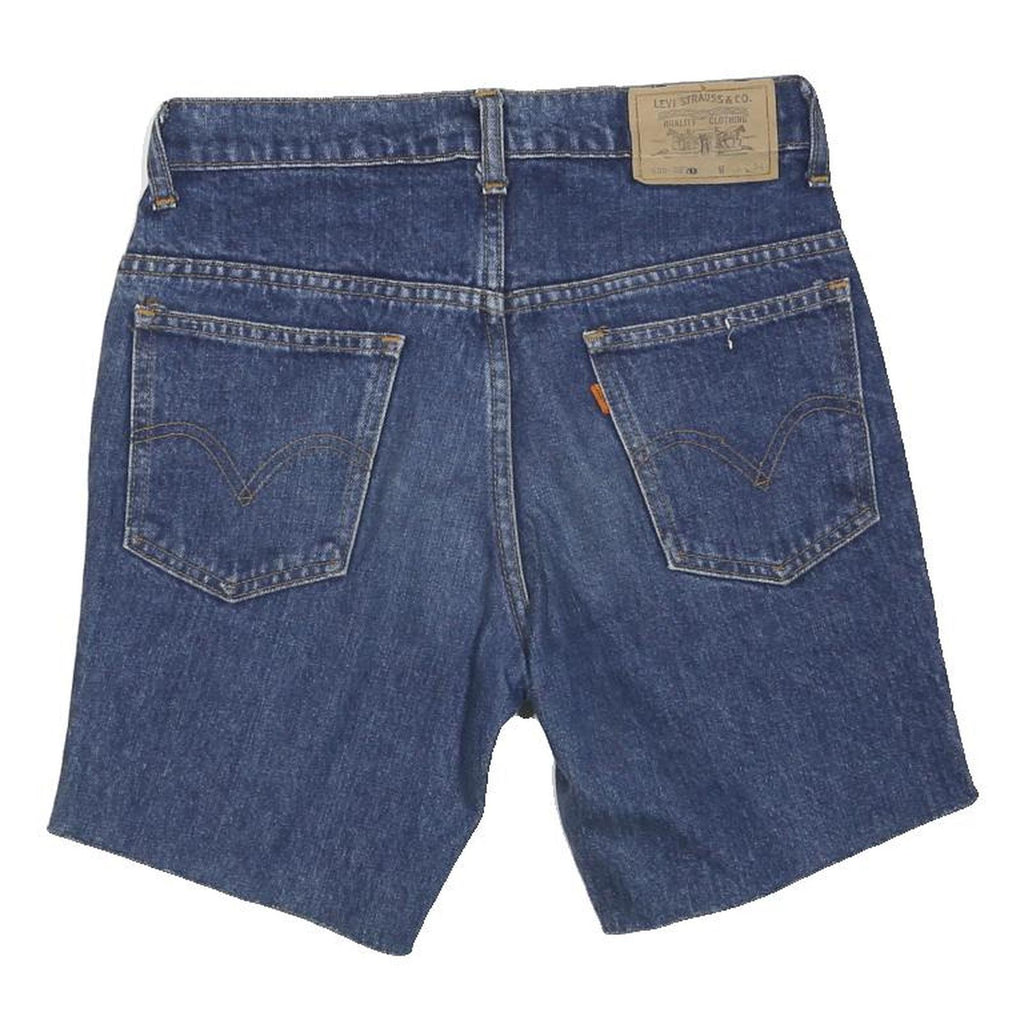 LEVI'S Womens Denim Blue Casual Shorts S W27 Classic Fit Raw Hem