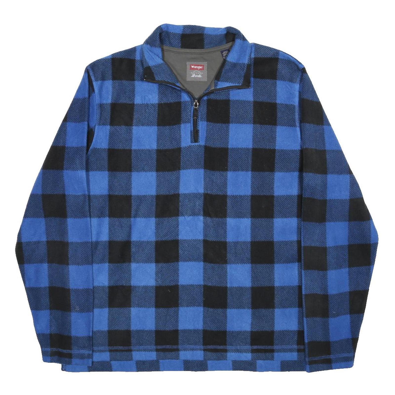 WRANGLER Mens Blue & Black Patterned Pullover Jumper Crew Neck M Casual