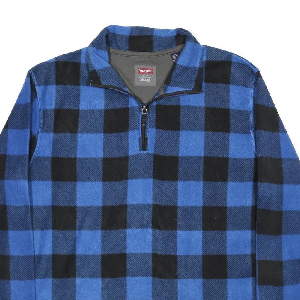 WRANGLER Mens Blue & Black Patterned Pullover Jumper Crew Neck M Casual