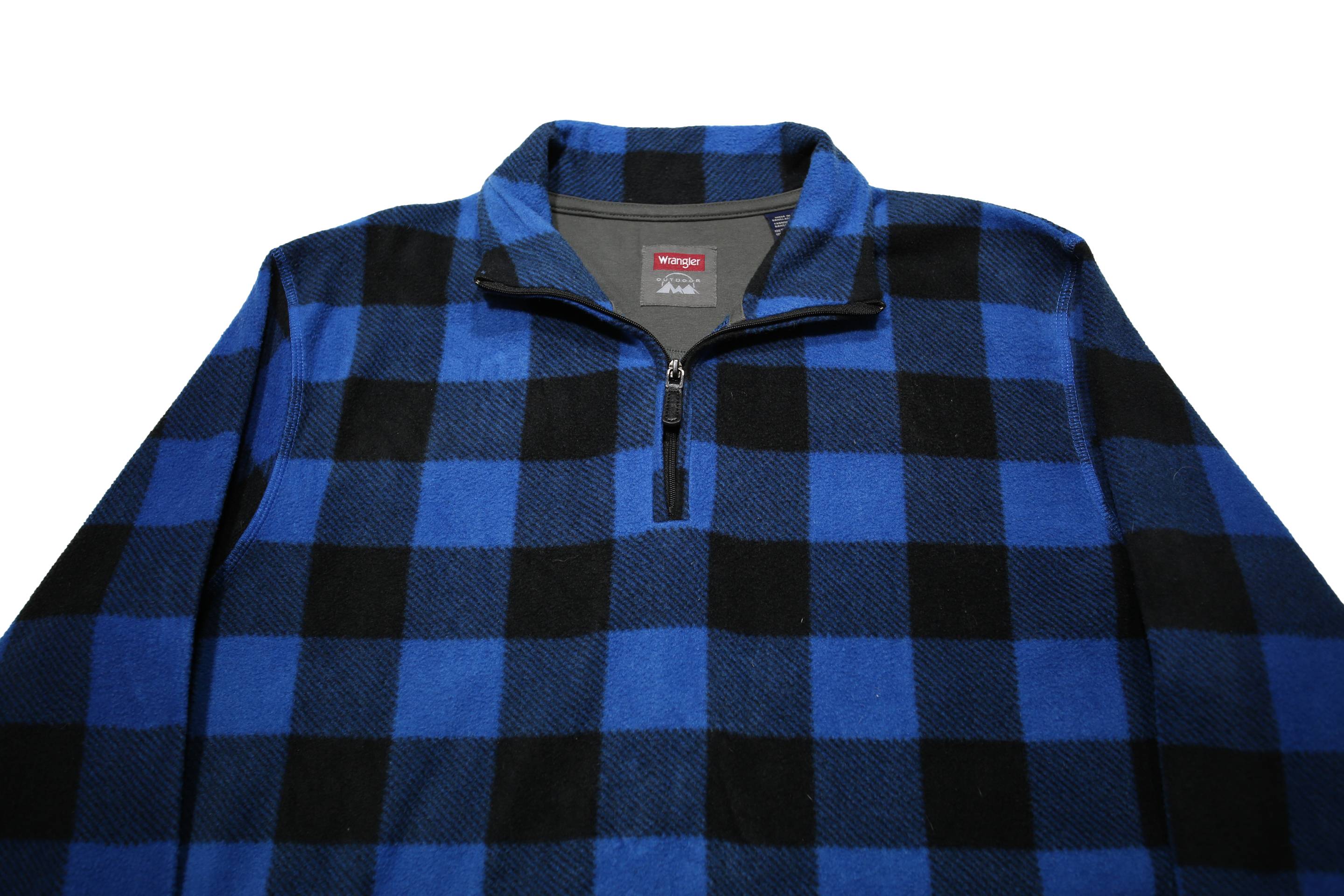 WRANGLER Mens Blue & Black Patterned Pullover Jumper Crew Neck M Casual