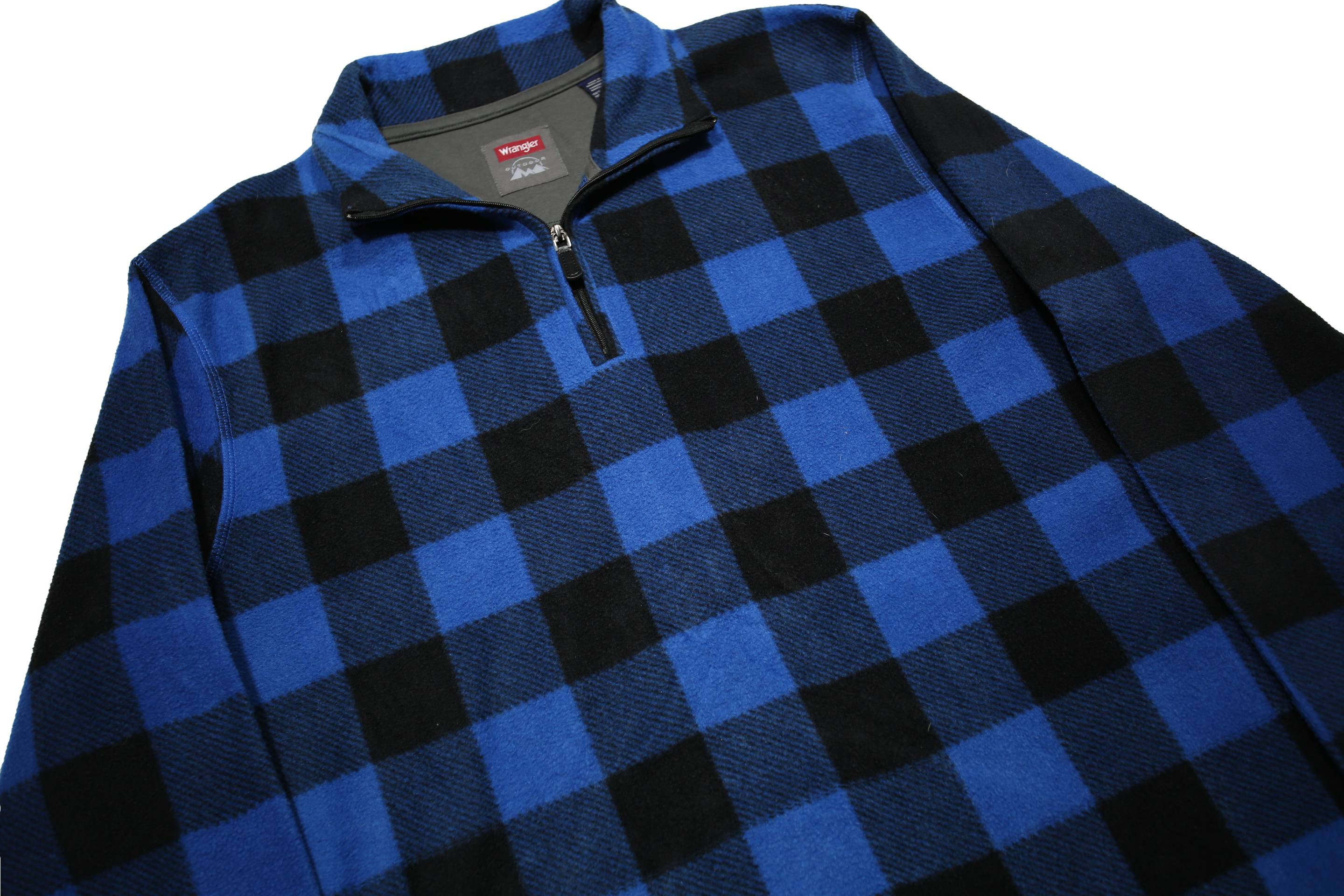 WRANGLER Mens Blue & Black Patterned Pullover Jumper Crew Neck M Casual