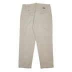 NAUTICA Mens Cotton Beige Relaxed Straight Trousers W38 L29 Casual Classic Zip