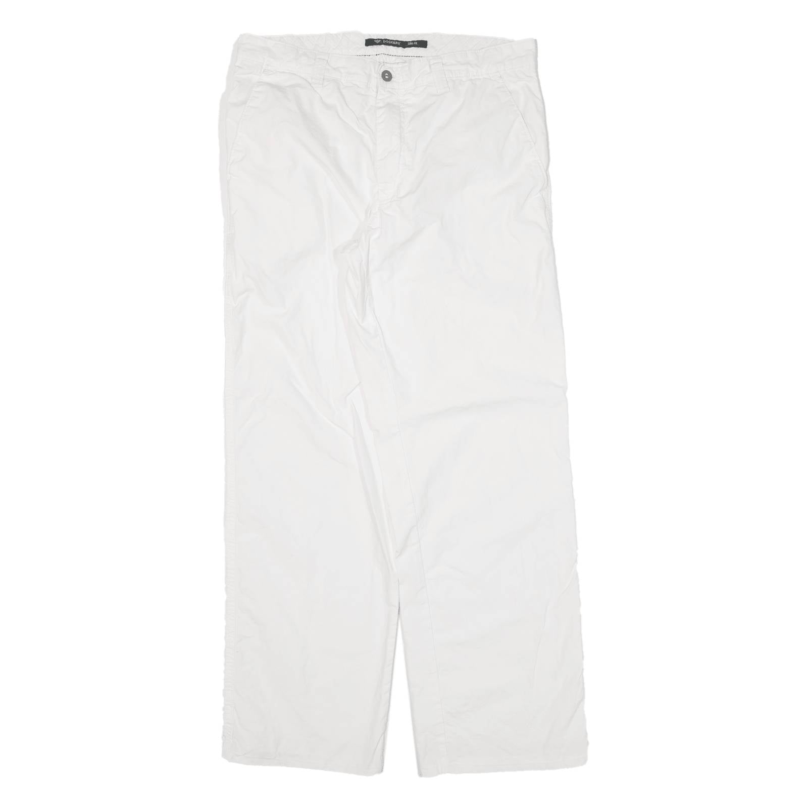 DOCKERS Mens Trousers White Classic Straight W31 L29