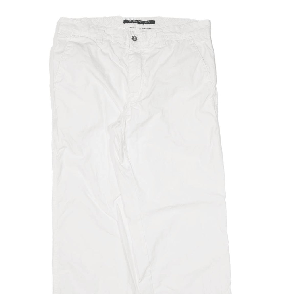 DOCKERS Mens Trousers White Classic Straight W31 L29