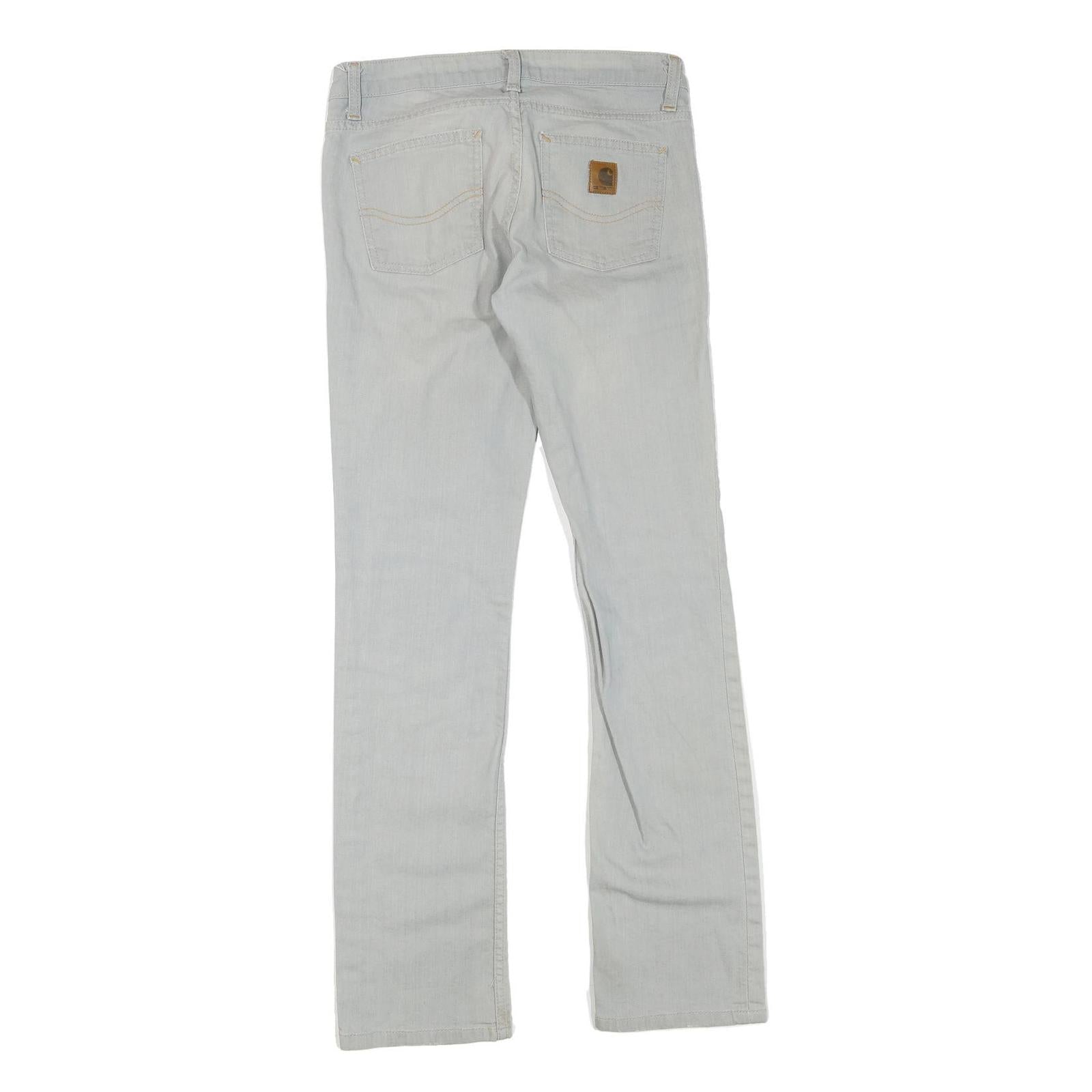 CARHARTT Womens Regular Fit Grey Denim Jeans Cotton Blend Zip W30 L32 Light Wash