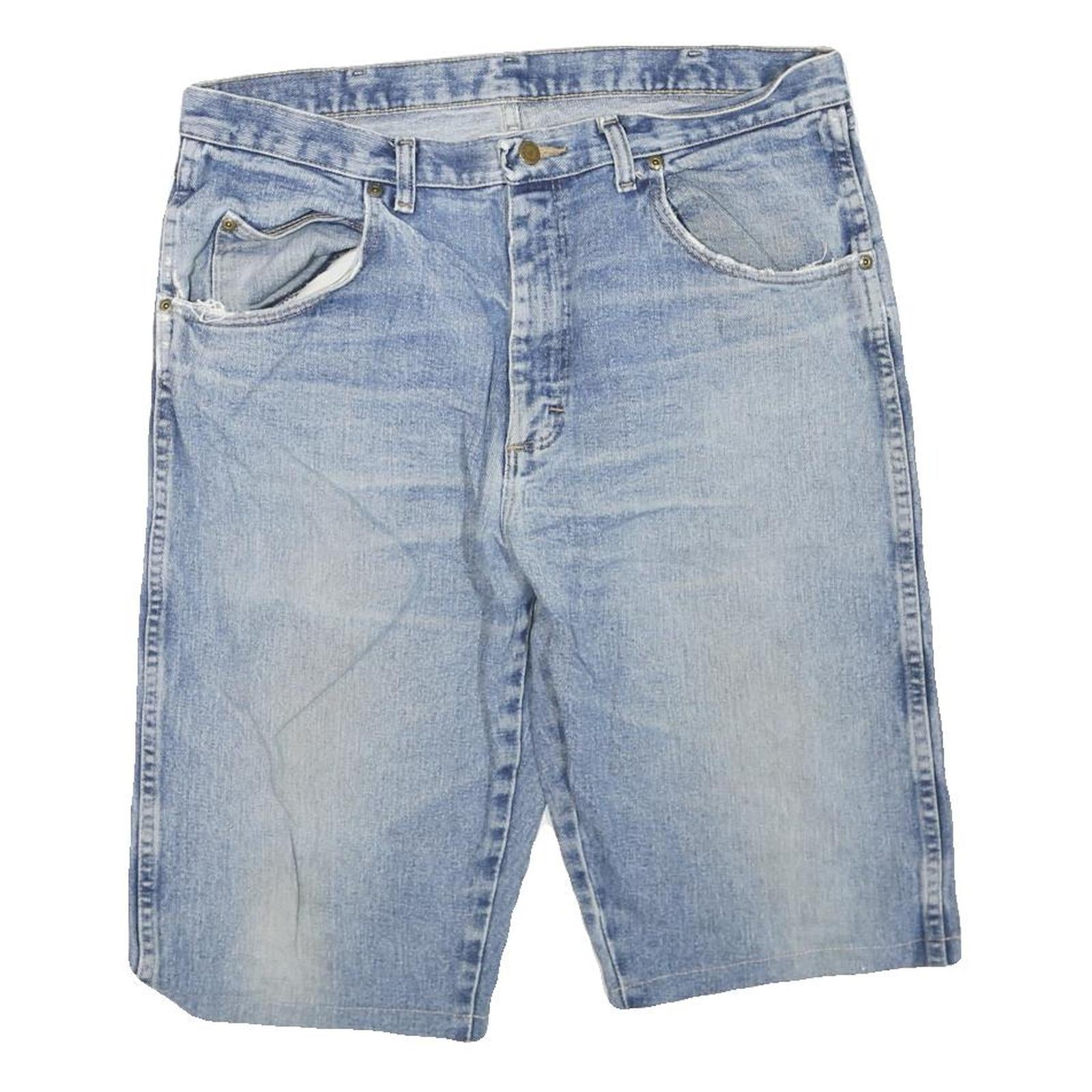 WRANGLER Mens Denim Blue Casual Shorts L W36 Classic Fit Pockets