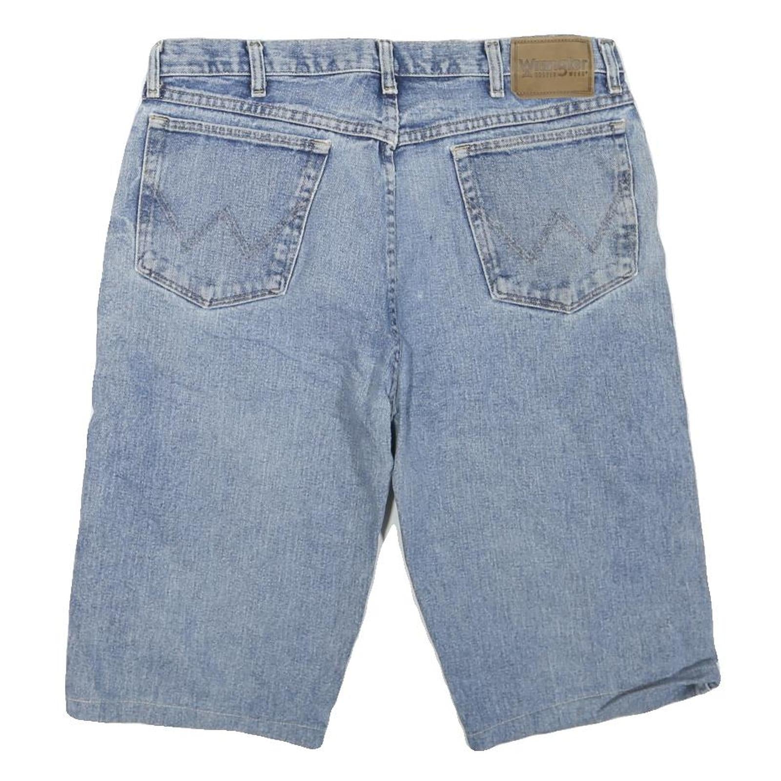WRANGLER Mens Denim Blue Casual Shorts L W36 Classic Fit Pockets