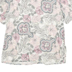 NORTON MCNAUGHTON Womens Pink Blue Cream Floral Printed Top Short Sleeve Crew