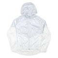 NIKE Womens White Lightweight Hooded Zip Jacket L Polyester Blend Plain