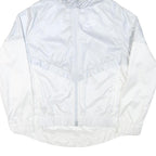 NIKE Womens White Lightweight Hooded Zip Jacket L Polyester Blend Plain