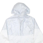 NIKE Womens White Lightweight Hooded Zip Jacket L Polyester Blend Plain