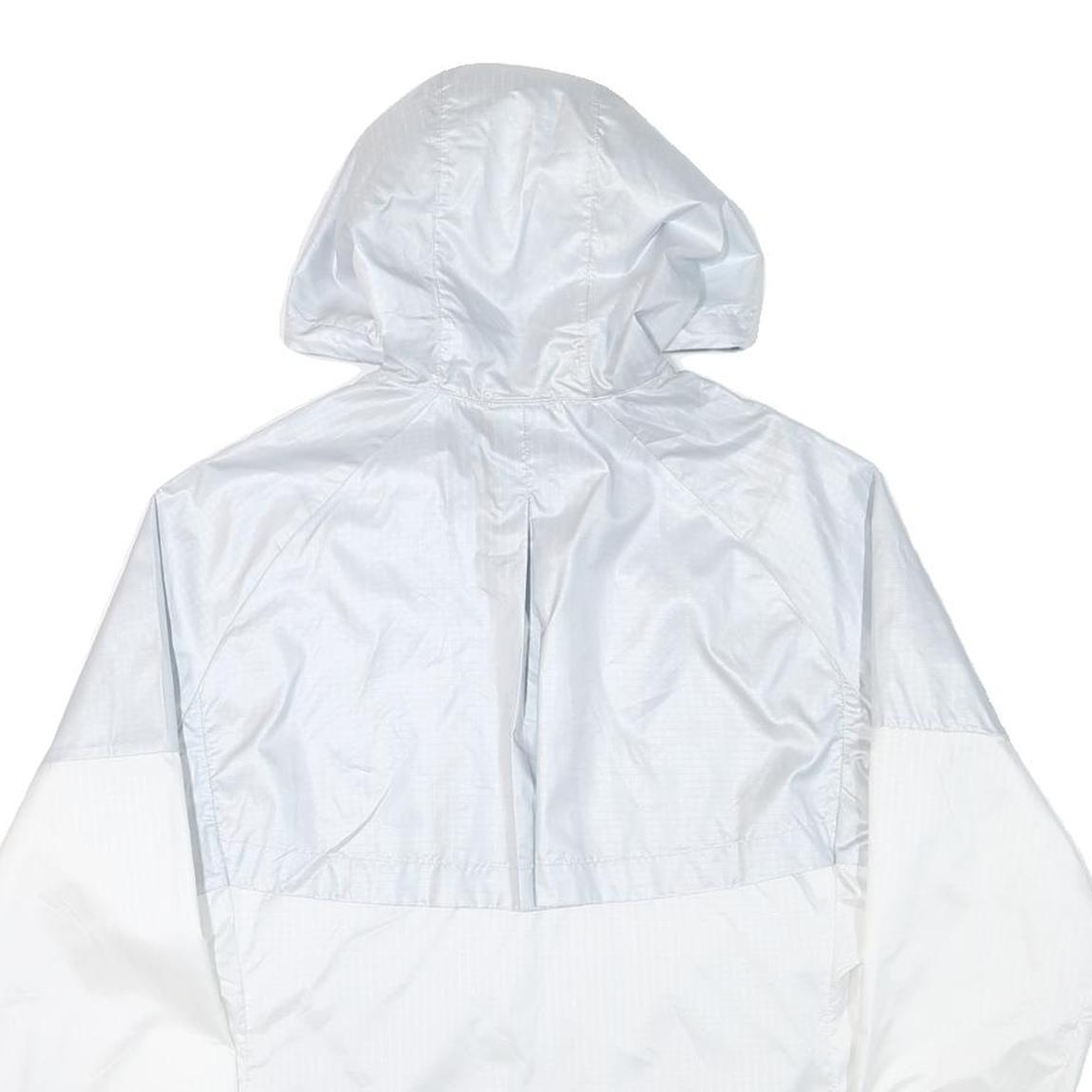 NIKE Womens White Lightweight Hooded Zip Jacket L Polyester Blend Plain