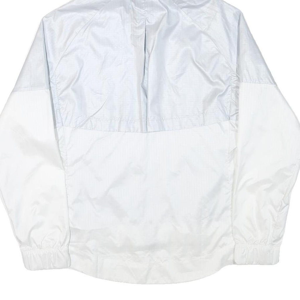NIKE Womens White Lightweight Hooded Zip Jacket L Polyester Blend Plain