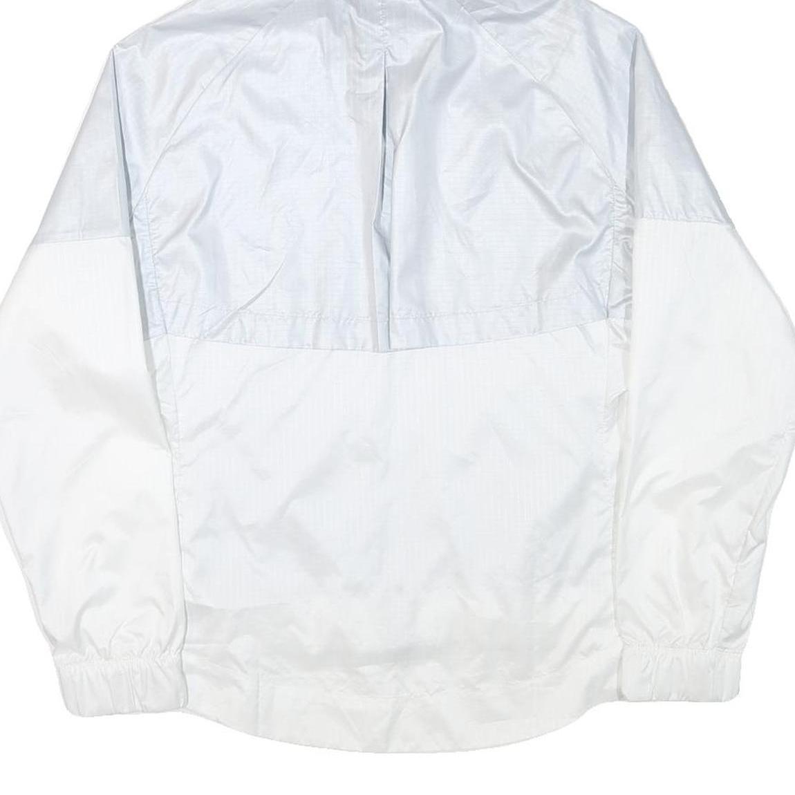 NIKE Womens White Lightweight Hooded Zip Jacket L Polyester Blend Plain