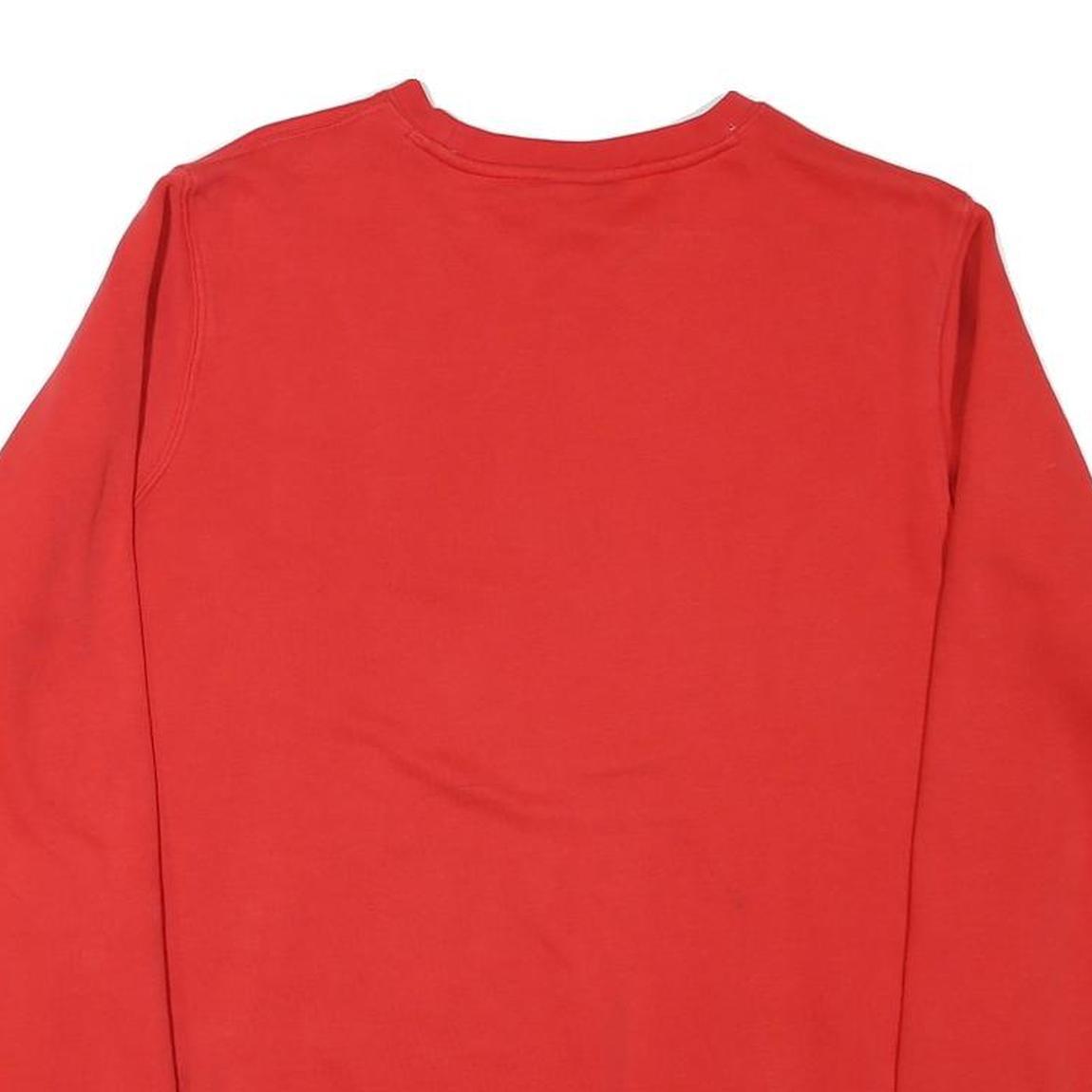 NIKE Mens Red Crew Neck M NJ.19 Sweatshirt Cotton Blend Casual Pullover