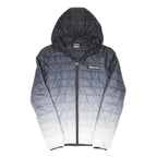ELLESSE Mens Black & White Hooded Puffer Jacket XS Polyester Blend Zip