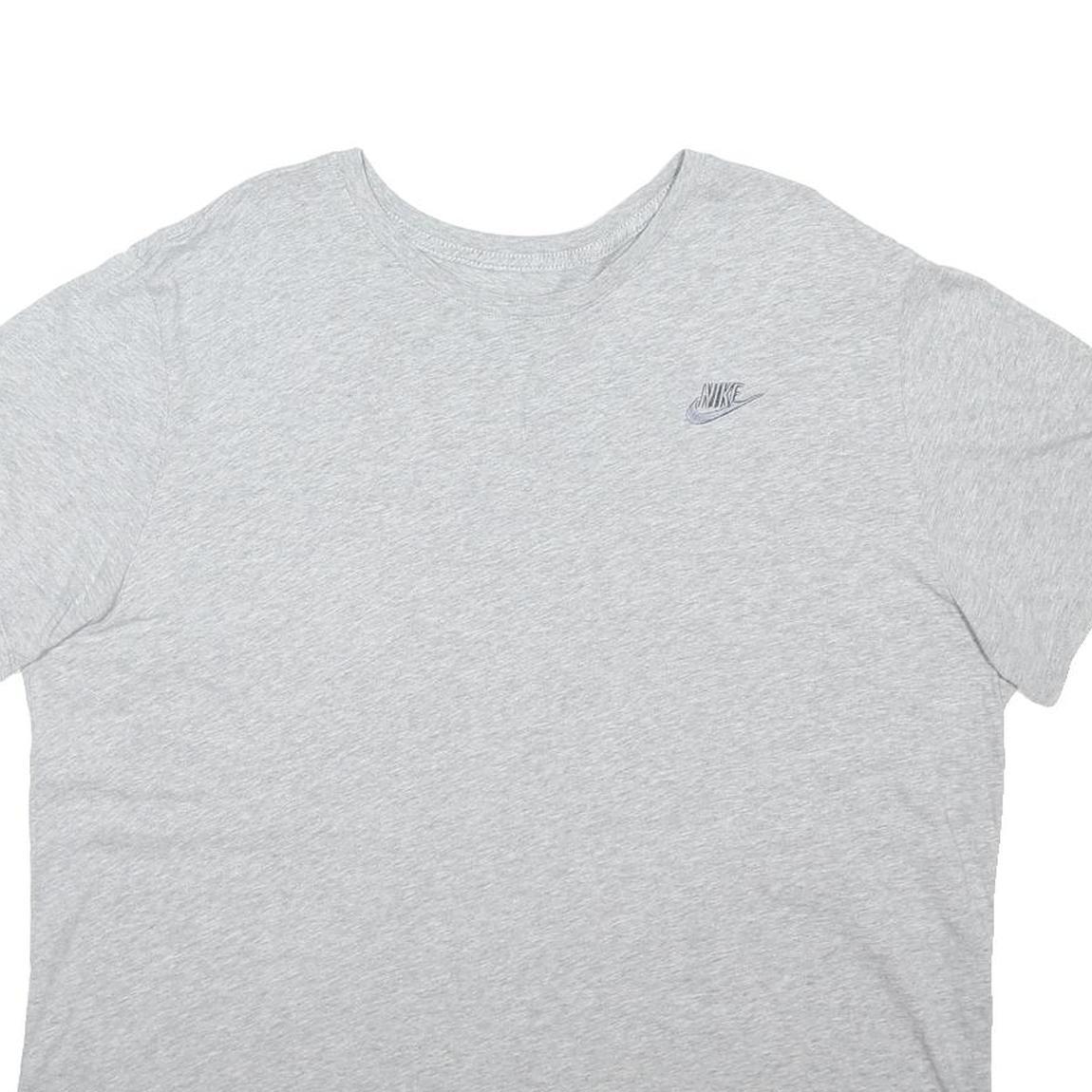 NIKE Mens Grey Cotton Blend Graphic T-Shirt 2XL Short Sleeve Crew Neck Casual