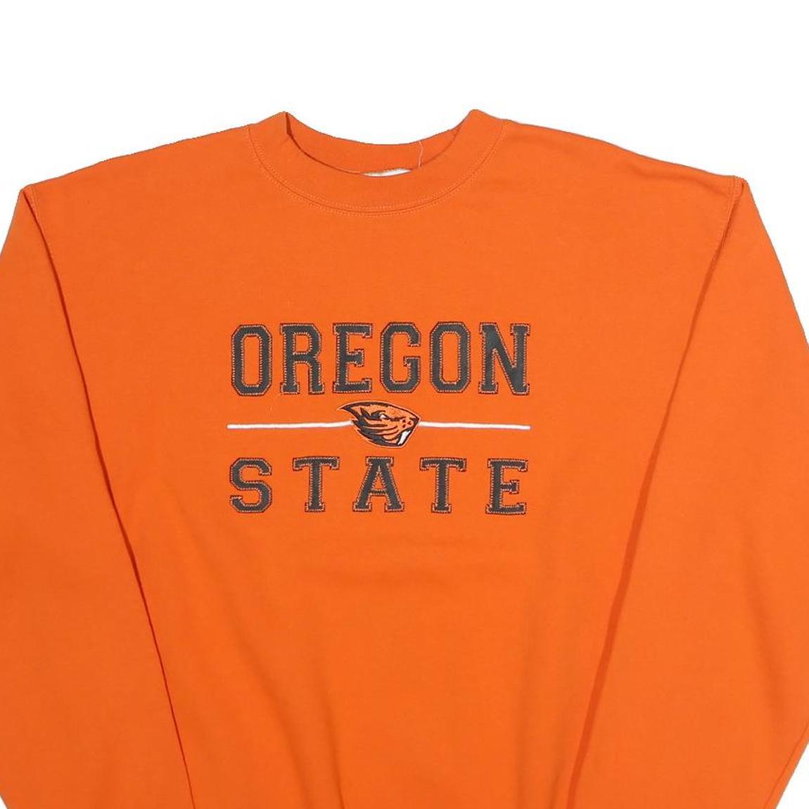 CHAMPION Mens Orange Oregon State Crew Neck M Cotton Blend Sweatshirt Pullover