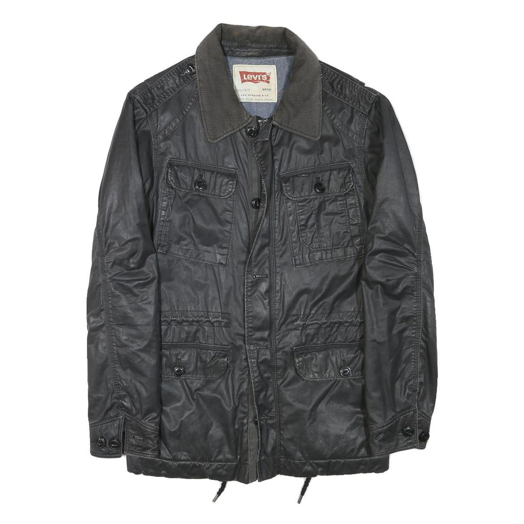 LEVI'S Mens Black Cotton Blend Casual Jacket S Classic Zip Pocketed