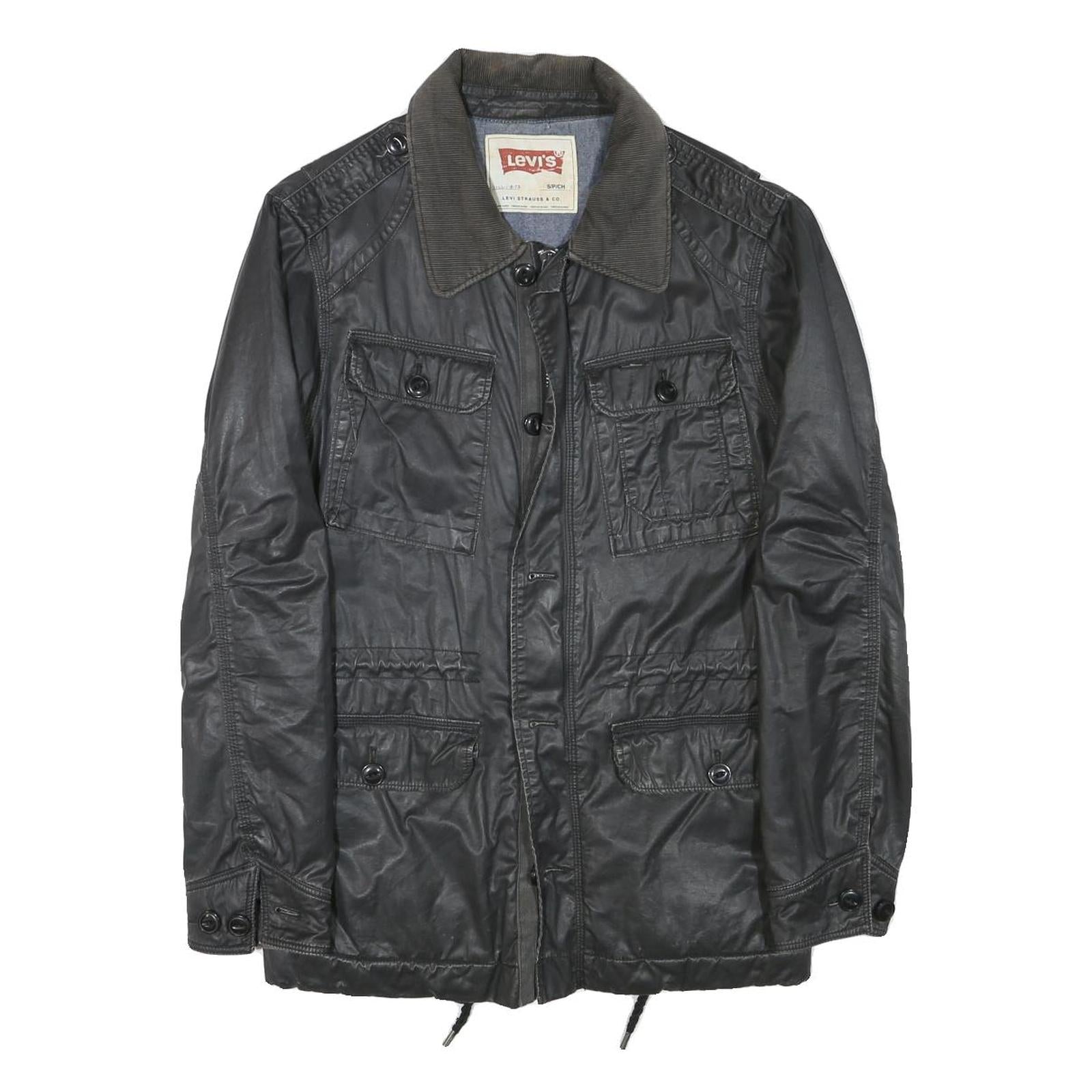 LEVI'S Mens Black Cotton Blend Casual Jacket S Classic Zip Pocketed