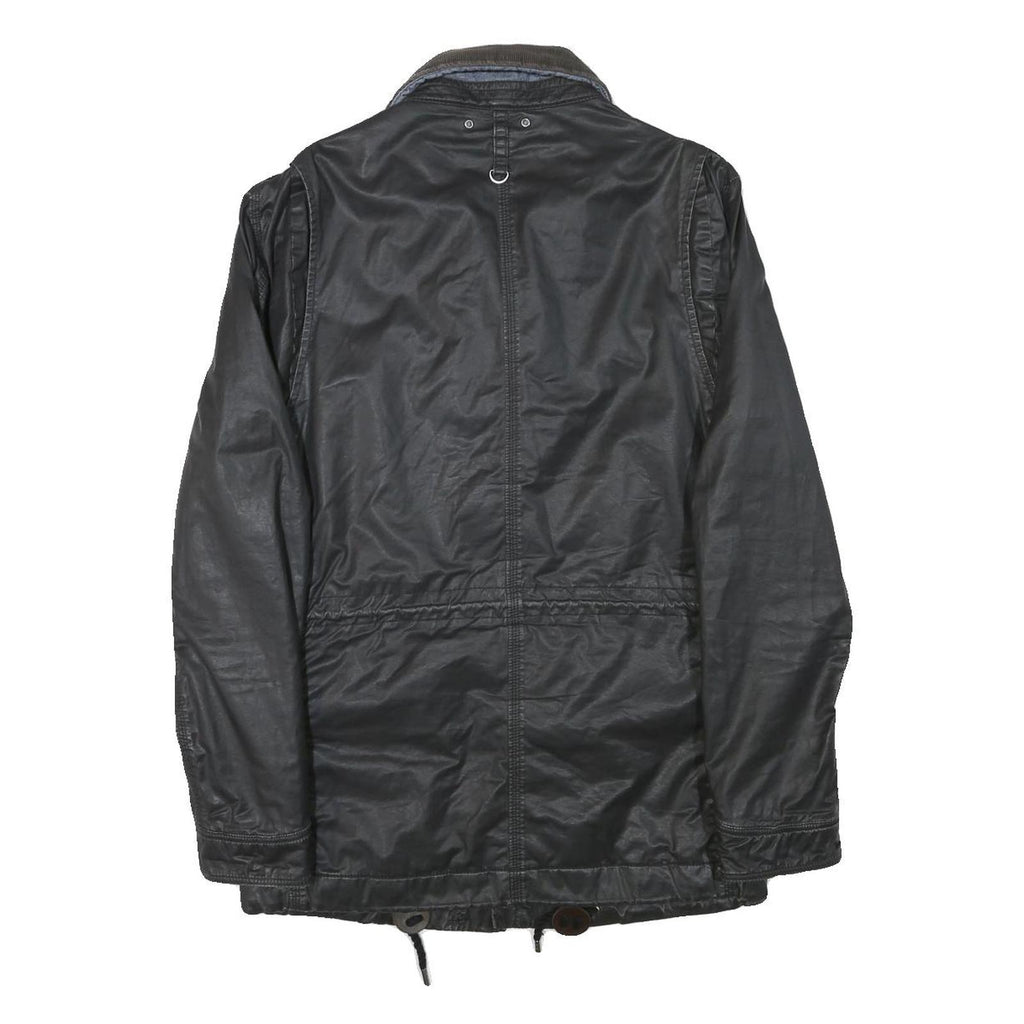 LEVI'S Mens Black Cotton Blend Casual Jacket S Classic Zip Pocketed
